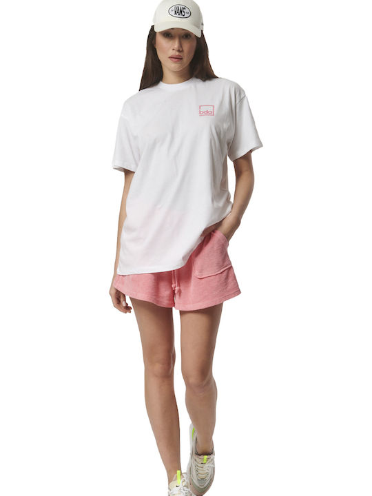 Damen Sportlich Oversized T-Shirt White