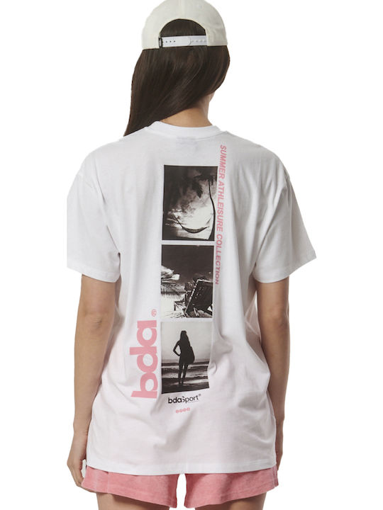 Damen Sportlich Oversized T-Shirt White