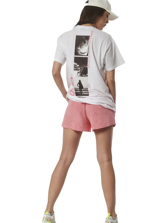 Damen Sportlich Oversized T-Shirt White