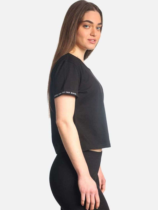Women's Athletic Blouse Short Sleeve Black