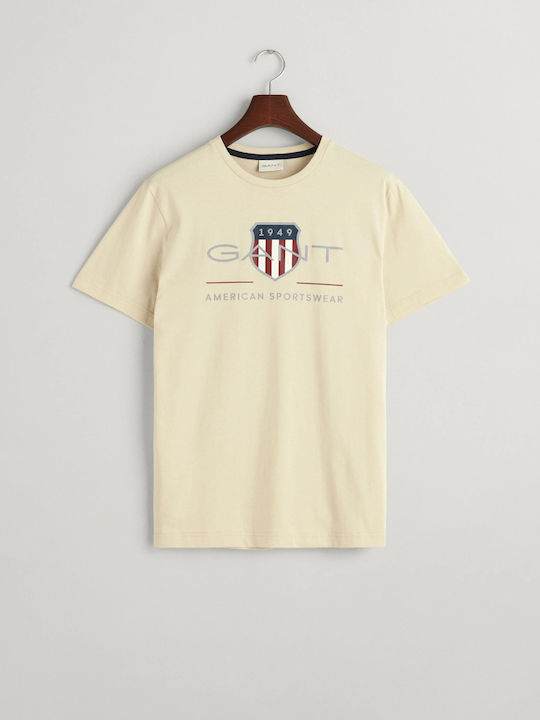 Gant Archive Shield T-shirt Bărbătesc cu Mânecă Scurtă Silky Beige