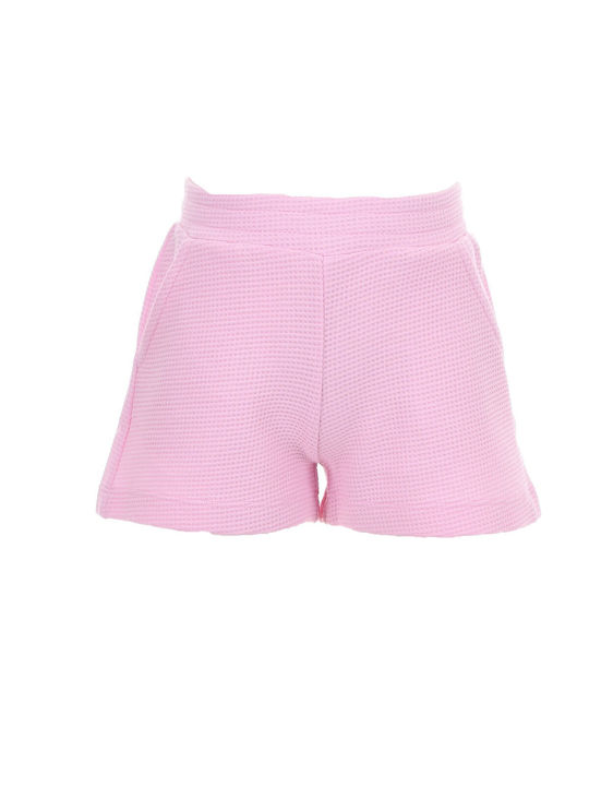 Nek Kids Wear Kids Set with Shorts Summer 2pcs White-pink