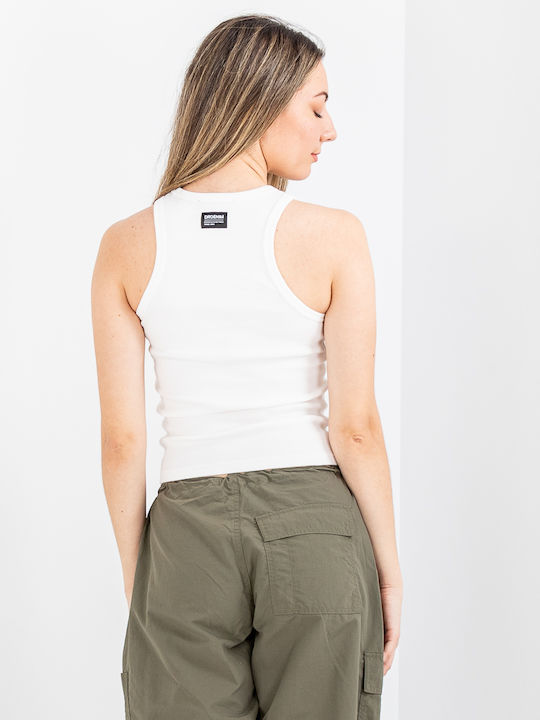 Damen Bluse Baumwolle Ärmellose Weiße