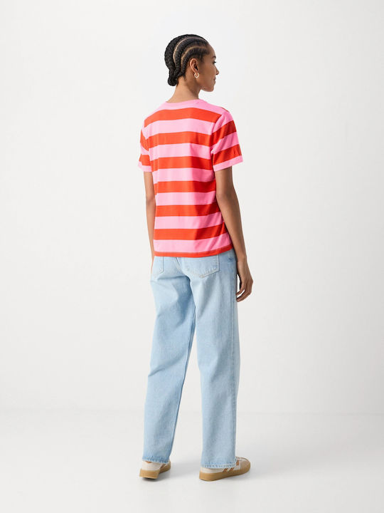 Scotch & Soda Women's T-shirt Striped Pink / Red