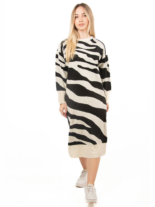 Ellen Maxi Dress Knitted Zebra