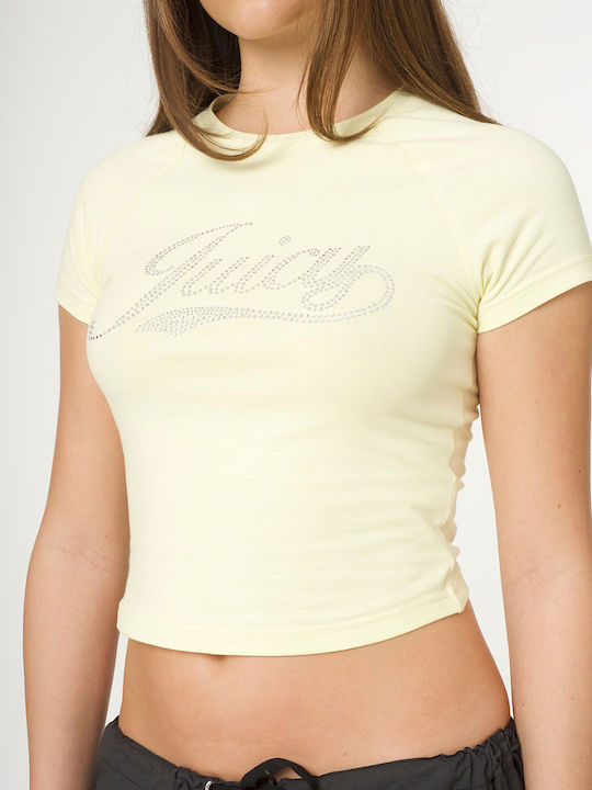 Juicy Couture Damen Crop T-Shirt Lightyellow