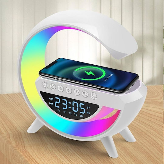 BT-3401 Ceas De Masă Digital Led Cu Radio Și Încărcare Wireless Alb