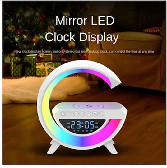 BT-3401 Ceas De Masă Digital Led Cu Radio Și Încărcare Wireless Alb