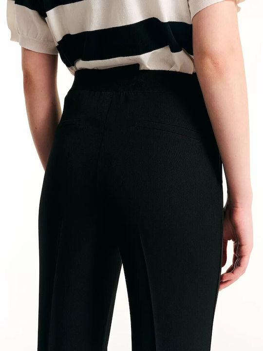 Women's High-waisted Fabric Trousers Blue