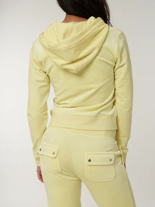 Juicy Couture Robertson-classic Γυναικεία Ζακέτα Φούτερ Tender Yellow