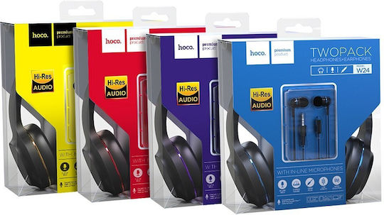 Hoco W24 Enlighten Wired On Ear Headphones Purple