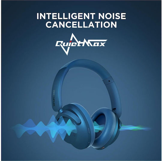 1More SonoFlow Wireless / Wired Over Ear Headphones with Radio with 70 hours of Operation and Quick Charge Blue