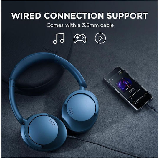 1More SonoFlow Wireless / Wired Over Ear Headphones with Radio with 70 hours of Operation and Quick Charge Blue