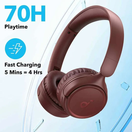 Soundcore by Anker H30i Bluetooth Wireless On Ear Headphones with 70 hours of Operation and Quick Charge Red
