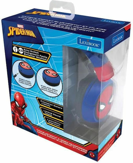 Lexibook Spider-Man Wireless / Wired On Ear Headphones Red / Blue