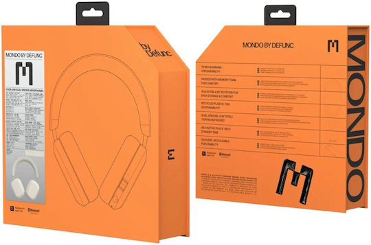 Mondo M1003 Wireless / Wired Over Ear Headphones with 45 hours of Operation and Quick Charge Greige