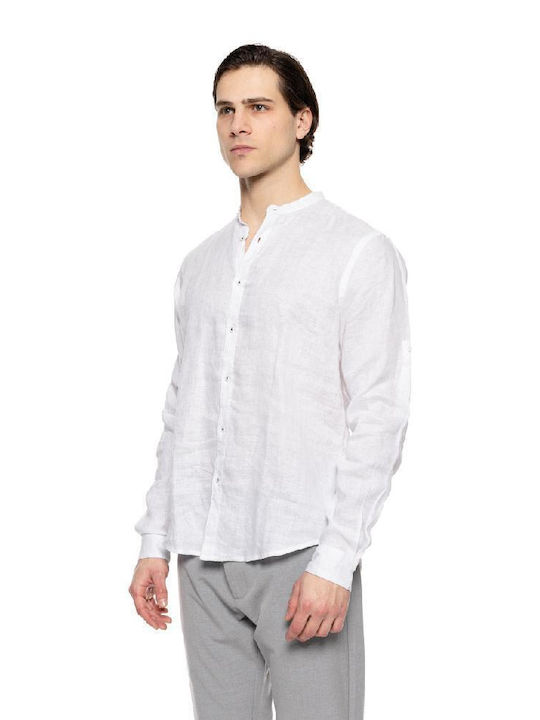 Splendid Men's Shirt Linen White