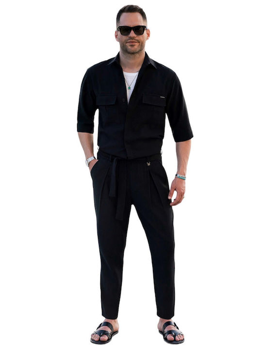 Aviano Μακρυμάνικo Overshirt Black 300-24-AVIANO
