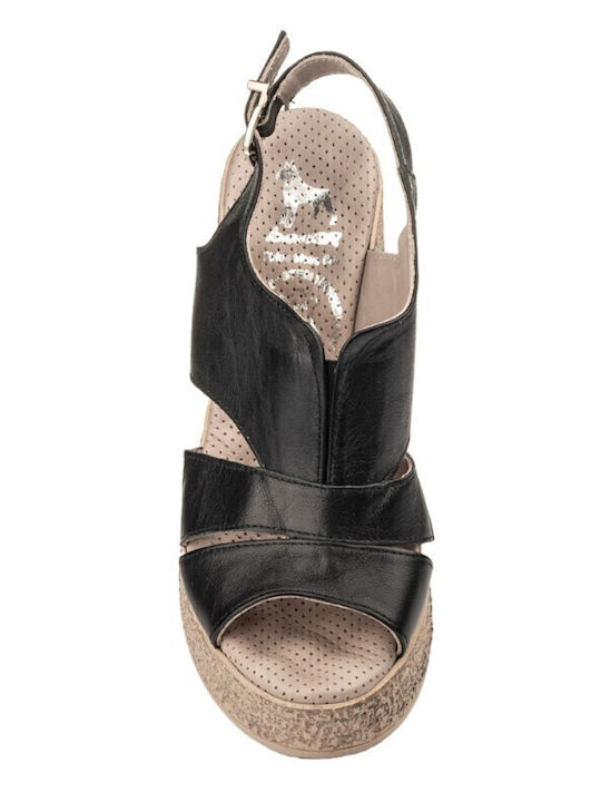 Leder Sandalen Anatomisch Schwarz