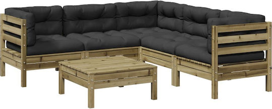 vidaXL Garden & Outdoor Furniture Set Living Room 6 Pieces Anthracite with Pillows