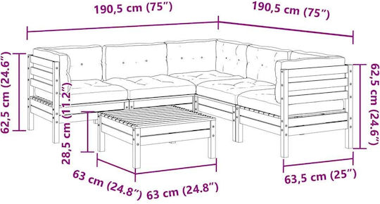 vidaXL Garden & Outdoor Furniture Set Living Room 6 Pieces Anthracite with Pillows