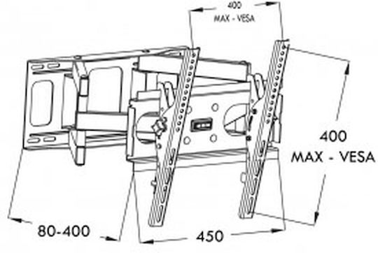 Art AR-51 AR-51 Wandhalterung für Fernseher mit Arm bis 60" und 50kg