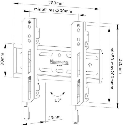Neomounts WL30S-850BL12 Wall TV Mount up to 55" and 50kg