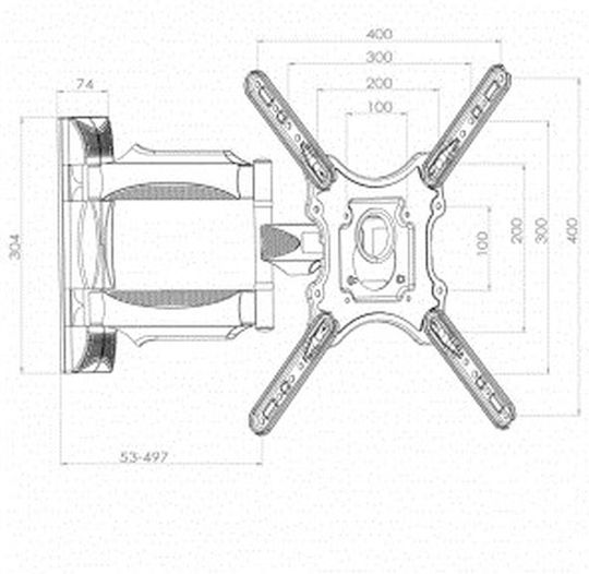 Art AR-78 Wandhalterung für Fernseher mit Arm bis 52" und 32kg