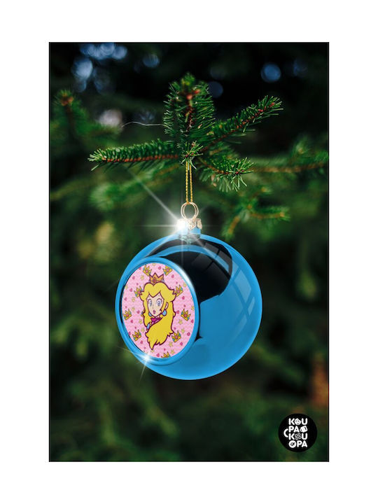 Princess Peach Christmas Tree Ball Blue 8cm