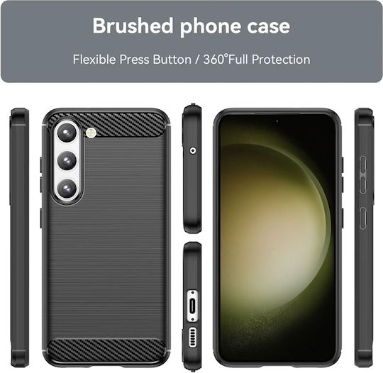 Spacecase Carbon Back Cover Silicon Negru (Galaxy S23)