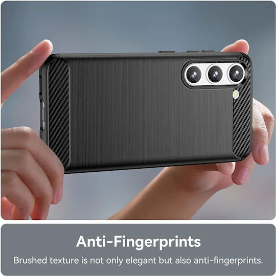 Spacecase Carbon Back Cover Silicon Negru (Galaxy S23)