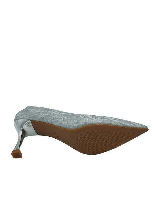 Anatomic Synthetic Leather Silver Medium Heels