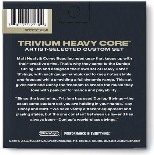 Dunlop Heavy Core Набор Струни за Електрическа Китара 10 - 52