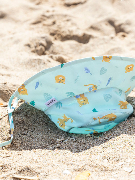 Saro Kids' Bucket Fabric Sunscreen Hat Jungle Cheetah Light Blue