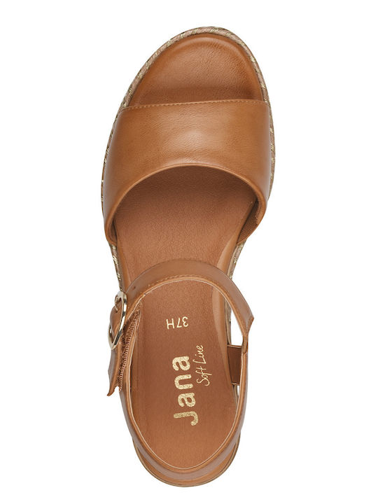 Damenplattformen Tabac Braun