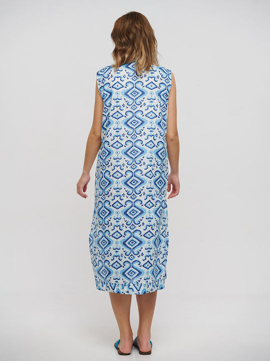 Ble Resort Collection Damen Maxi Kaftan Strand Blue/blue/white