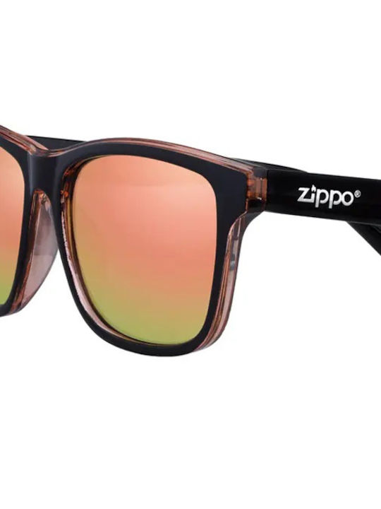 Zippo Sunglasses with Black Plastic Frame and Orange Lens OB201-09