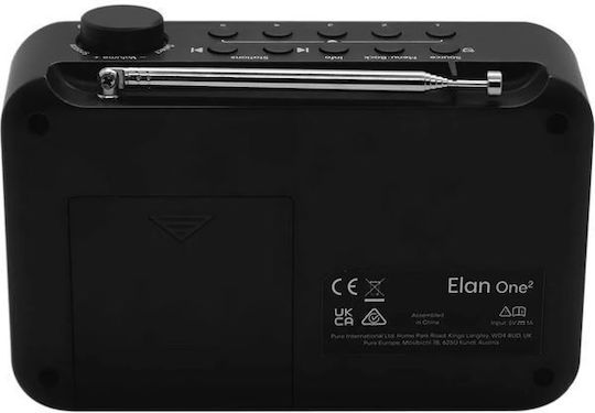 Pure Elan One 2 Φορητό Ραδιόφωνο Ρεύματος / Μπαταρίας DAB+ με Bluetooth Μαύρο