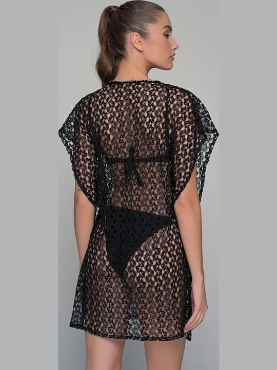 Milena by Paris Damen Mini Kaftan Strand Black