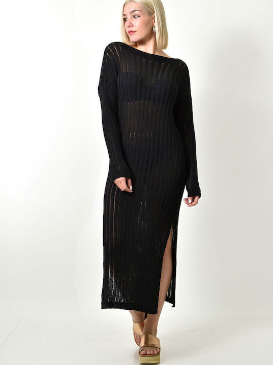 Potre Women's Maxi Caftan Beachwear Black