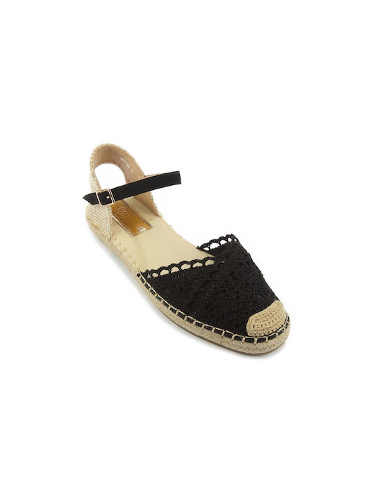 Fshoes Stoff Damen Espadrilles in Schwarz Farbe