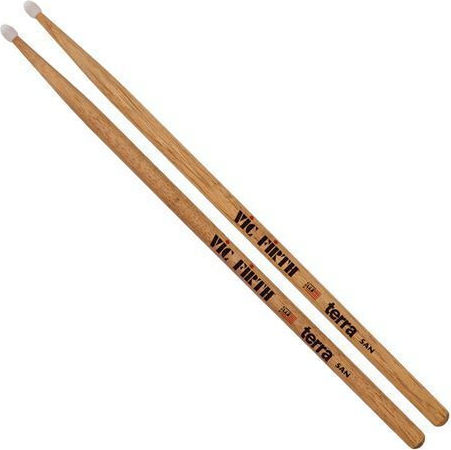 Vic Firth Hickory Drumsticks Drums 5an 5A with Tip Shape Drop in Orange Color