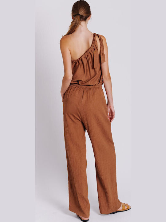 Pants Women's Fabric Trousers with Elastic Loose Fit Noir