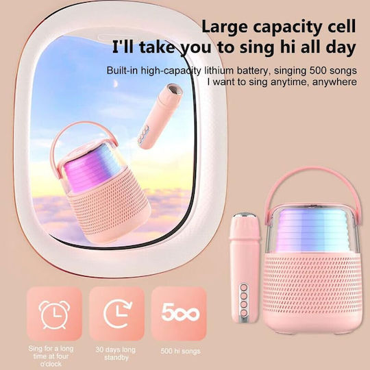 Karaoke Speaker with Wireless Microphone and Lighting Effects Family KTV Y-1 34.906.0765 Light Blue