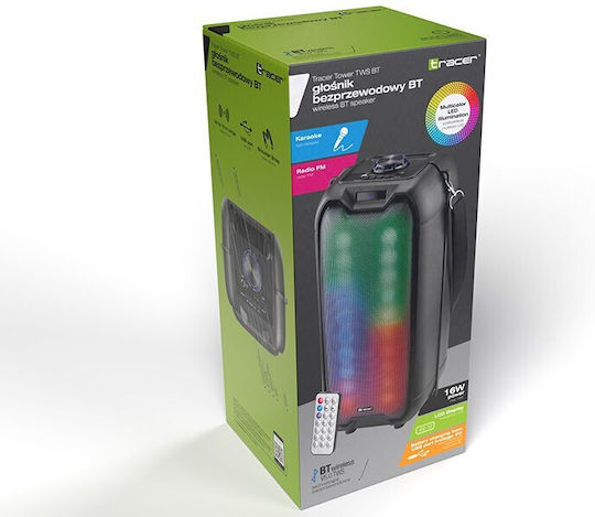 Tracer Karaoke Speaker with Wired Microphone and Lighting Effects Rocket TWS TRAGLO46925 Black