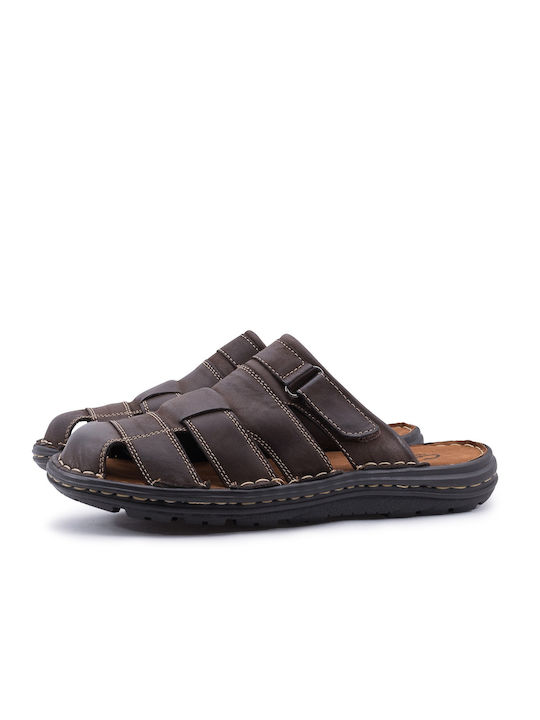 Gale Leder Herrensandalen in Braun Farbe