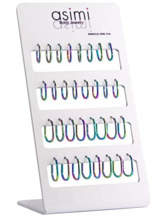 Σκουλαρικι Οβαλ Κρικος Rainbow Surgical Steel 2x14mm & 2x18mm Σκουλαρικι Οβαλ Κρικος Rainbow Surgical Steel 2x14mm & 2x18mm