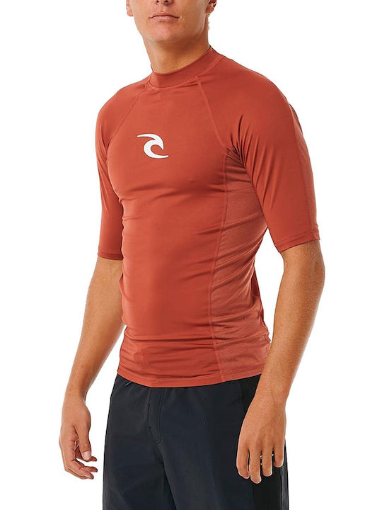 Rip Curl UPF 50+ Ανδρική Κοντομάνικη Αντηλιακή Μπλούζα Πορτοκαλί