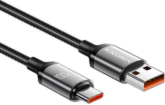 Rocoren USB 2.0 Kabel USB-C männlich - USB-A 100W Gray 1m (RCPBAT1-RT0G)