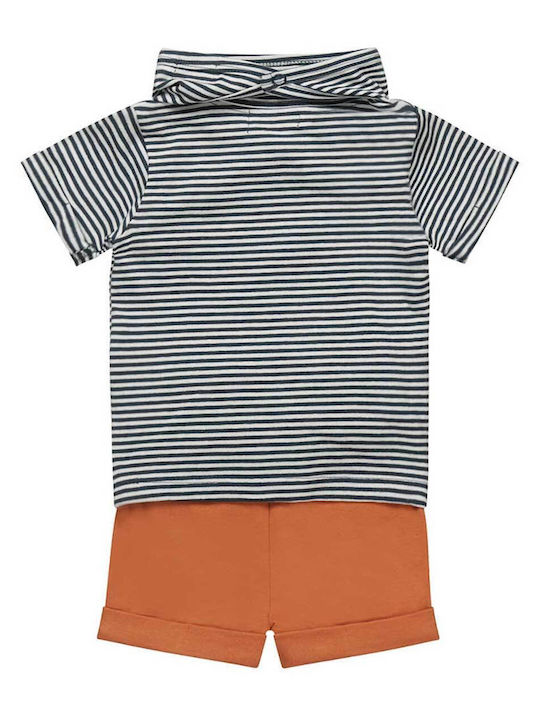 Dirkje Kids Set with Shorts Summer 2pcs Petrol-dark Orange